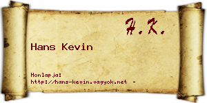 Hans Kevin névjegykártya